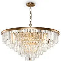 Maytoni Lampada a sospensione Revero Glamour a 16 luci, cristallo e metallo dorato, 40 W, E14