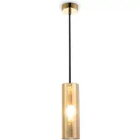 Maytoni Lampada a sospensione Gioia con tubo in vetro, dimmerabile, E14, 40 W, ottone/oro