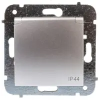 Elektro-Plast CARLA, presa singola con/senza grado di protezione IP44, con coperchio e protezioni, colore argento, modello 1736-16