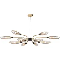 Maytoni Lampada a sospensione Ventura dorata, a 12 luci, in vetro, regolabile in altezza