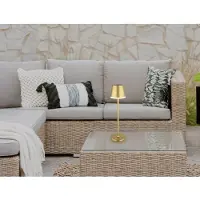 Globo Lampada LED solare in metallo, color oro, altezza 41 cm, IP44