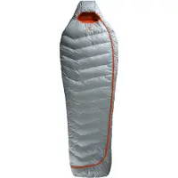 Ferrino - Sacco a pelo in piuma naturale - Lightec -1° C Down Light Grey in Cotone - Taglia Lungo - Grigio