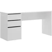 OEM Scrivania con 2 cassetti e sportello, colore bianco, dimensioni 139x75x60 cm