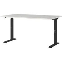 OEM Scrivania regolabile in altezza, dimensioni 140 x 91 x 80 cm, colore grigio chiaro/nero