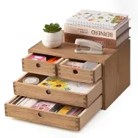 OEM Organizzatore da scrivania in legno, con 4 cassetti, color marrone scuro