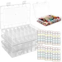 Merkloos Set di 3 scatole di plastica per la conservazione con 24 scomparti