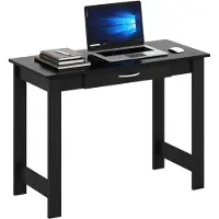 Dripio Scrivania per computer con cassetto, in legno, colore nero, dimensioni 99,57 x 73,66 x 44,45 cm