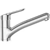 Ideal standard Ceraflex Robinetterie de cuisine, basse pression, BlueStart, saillie 211mm, orientable, douchette à main extractible, chrome, BC144AA, BC144AA