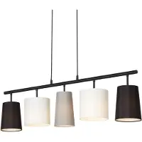 Briloner Lampada a sospensione Shades 5 paralumi di tessuto