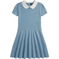 Ralph Lauren per ragazza. 313B18525001 Vestito in maglia di cotone blu ((L) 10/11años= 144/154cm), Casual, Manica corta, moda per bambi