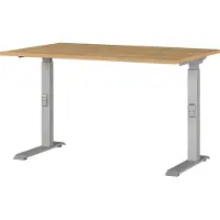 OEM Scrivania regolabile in altezza, dimensioni 120x91x80 cm, finitura noce Grandson/argento