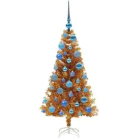 vidaXL Albero di Natale dorato , 120 cm, materiale: PET
