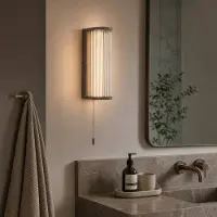 Searchlight Applique a LED Rue, bronzo, IP44, metallo, vetro, 3.000 K