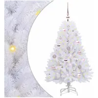 vidaXL Albero di Natale artificiale pieghevole bianco 120 cm PVC e acciaio