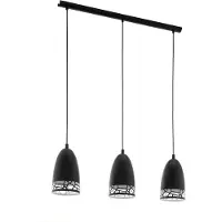 Eglo Lampada a sospensione Savignano 3 luci nero, bianco