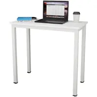 Dripio Scrivania per computer, dimensioni 80x40x75 cm, bianca, con struttura in metallo