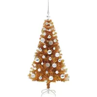 vidaXL Albero di Natale dorato , 120 cm, materiale: PET