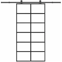 vidaXL Porta scorrevole con rubinetteria 102x205 cm ESG vetro e alluminio
