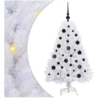 vidaXL Albero di Natale artificiale pieghevole bianco 120 cm PVC e acciaio