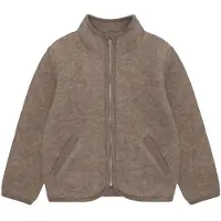 Huttelihut Kid's Jacket Wool Fleece Giacca di merino Bambini (134, marrone)