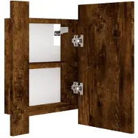 vidaXL Armadio a specchio LED rovere fumé 40x12x45 cm materiale a base di legno