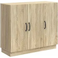 vidaXL Credenza in rovere Sonoma 89 x 34,5 x 77 cm in materiale derivato dal legno