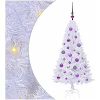 vidaXL Albero di Natale artificiale bianco 120 cm in PVC e acciaio