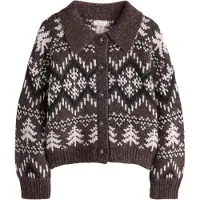 Next Giacchetta 'Fairisle Christmas' cioccolato / nero / bianco