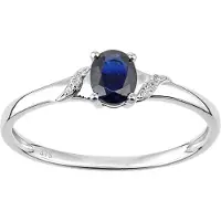 Diamant L'Eternel Anello 'Verlobungsring aus 375 Weißgold mit Diamant mit Saphir' argento