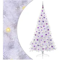 vidaXL Albero di Natale artificiale bianco 180 cm in PVC e acciaio