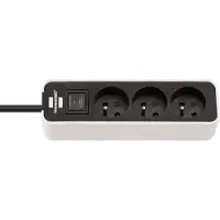 Brennenstuhl , prolunga a 3 vie 45° 3500W Ecolor 1,5m, bianco/nero