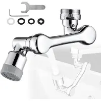 Markenlos Rubinetto girevole con aeratore a getto e funzione di risparmio idrico, ideale per cucina e bagno, con rotazione di 1080 gradi e filtro spray universale