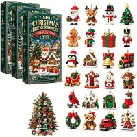 Generisch Calendario dell'Avvento 2026 24 Pezzi Mini Mattoncini di Natale 3D da Appendere 3Sets Taglia Unica 3 Set