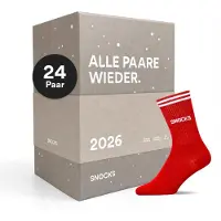 Snocks Calzini 2026 Donna e Uomo 24 Paia 24 PORTE 24 PAIA DI CALZINI 35-38 1x Calendario dell'Avvento 2026