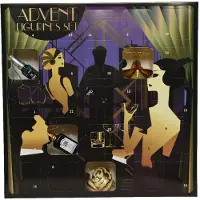 Kaemingk Calendario dell'Avvento con Decorazioni per Albero di Natale 38x38x55 mm Vetro Palline di Natale Anni Venti Dorati Nero