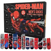 United labels Marvel Spiderman Calendario dell'Avvento 12 Paia Calzini Uomo Taglia 40-45 Sneaker e Calzini Lunghi Calendario di Natale Regalo