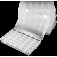 OEM Set di 6 contenitori portaoggetti con 36 scomparti, trasparenti, con divisori regolabili