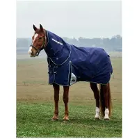 WeatherBeeta Coperta da paddock , taglia 155 - Comfitec Plus Dynamic Turnout, modello con chiusura al collo removibile, imbottitura 220g - Blu navy/Verde bosco