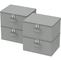 OEM Contenitore con coperchio, 40x30x20 cm, confezione da 4 pezzi, colore grigio