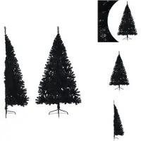 vidaXL Mezzo albero di Natale artificiale con supporto nero 240 cm PVC - Alberi di Natale