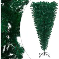 The Living Store Albero di Natale artificiale con supporto verde invertito 180 cm