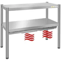 GOLDINOX Piastra riscaldante in acciaio inossidabile, dimensioni 1000 x 350 mm, altezza 700 mm, -