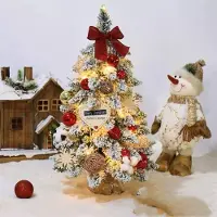 OEM Albero di Natale in miniatura con illuminazione, 52 cm, color oro e rosso