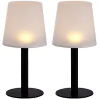 Expo Börse 2 lampade solari a LED, lampada da tavolo, bianco e nero, H 31 cm
