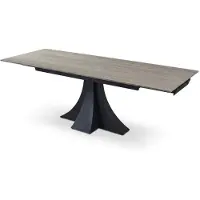 AEA Tavolo da pranzo estendibile in stile industriale, con finitura in legno color beige, dal design moderno