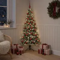 Syfax Albero di Natale artificiale con palline 150 cm 150 LED