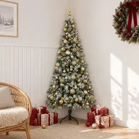 Syfax Albero di Natale artificiale con palline 150 cm 150 LED