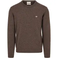 Gant Maglione girocollo in lana d’agnello marrone Marrone taglia