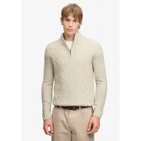 Superdry Half Zip Pullover Jacob Cable Ecru Bianco sporco Bianco taglia