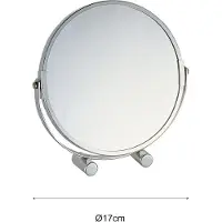 Markenlos Specchio da bagno con ingrandimento 3x - 1 pezzo - cromato - diametro 17 cm